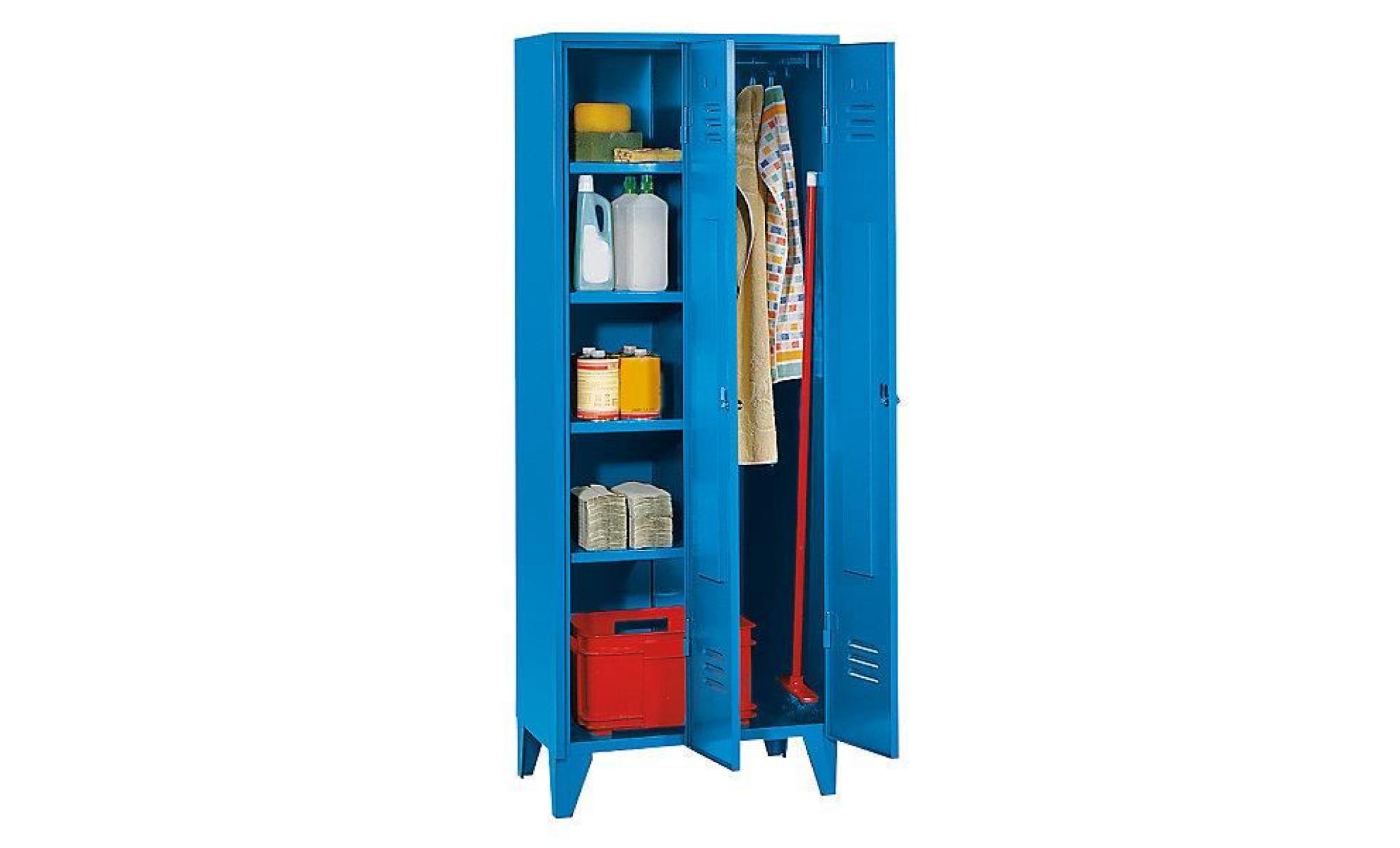 wolf armoire métallique   armoire de ménage sur pieds bleu clair ral 5012   armoire armoire de vestiaire armoire métallique armoire