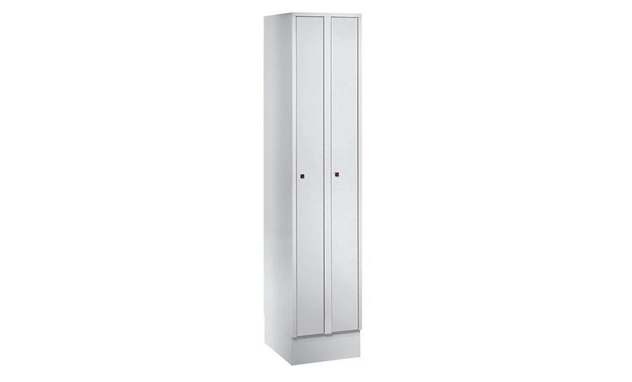 wolf armoire peu encombrante   2 compartiments, largeur armoire 400 mm gris clair ral 7035   armoire de vestiaire armoire pour