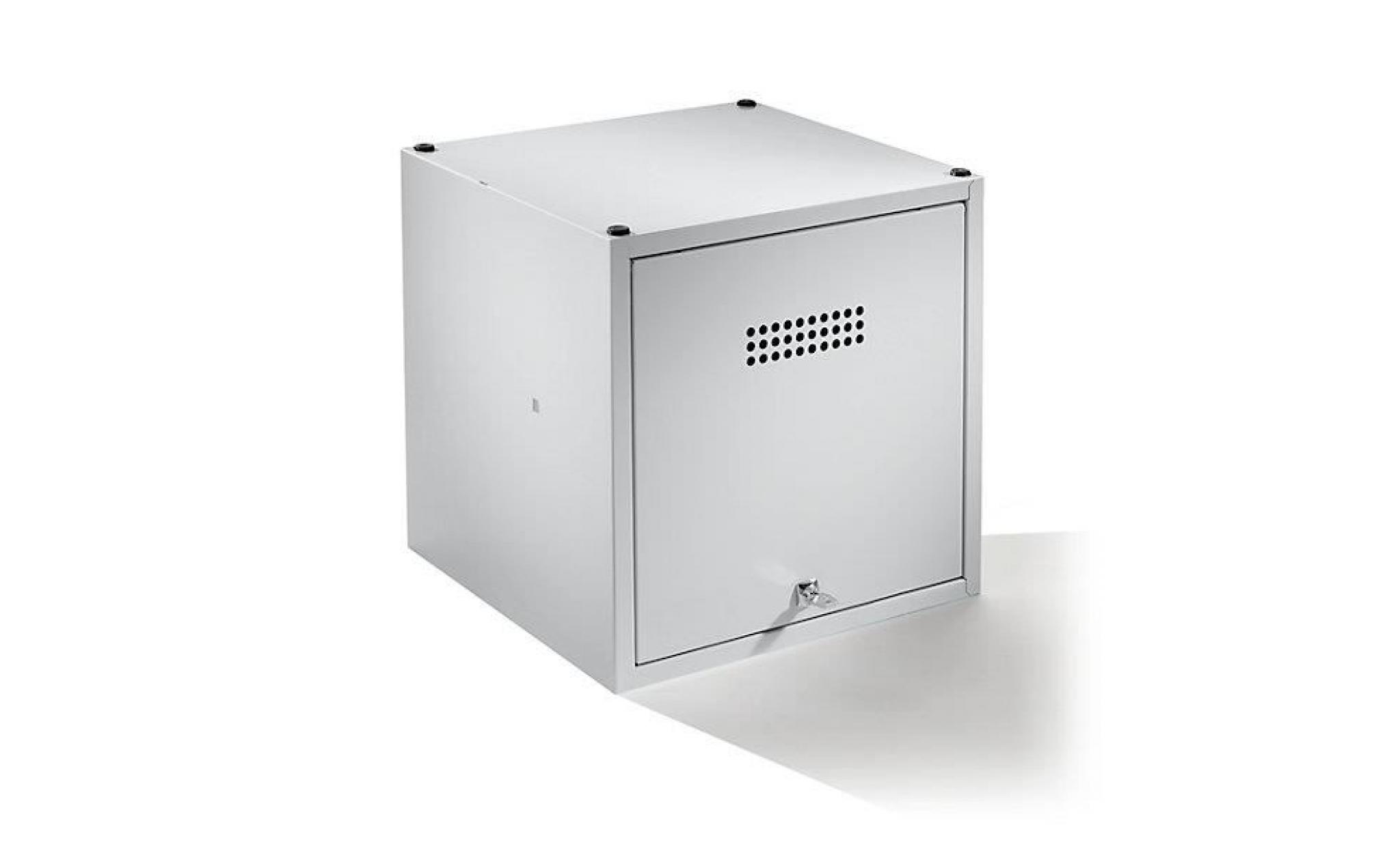 wolf casier verrouillable extensible   h x l x p 500 x 500 x 500 mm pour cadenas, porte gris clair   armoire de vestiaire armoire