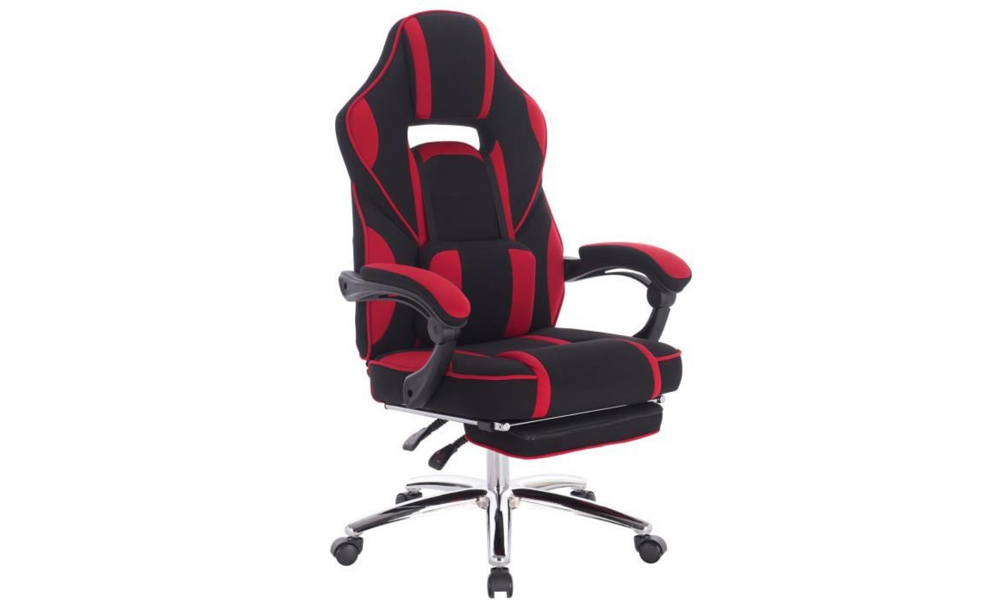 woltu 1 x chaise de bureau, fauteuil de bureau en tissu avec repose pieds, hauteur réglable, noir+gris