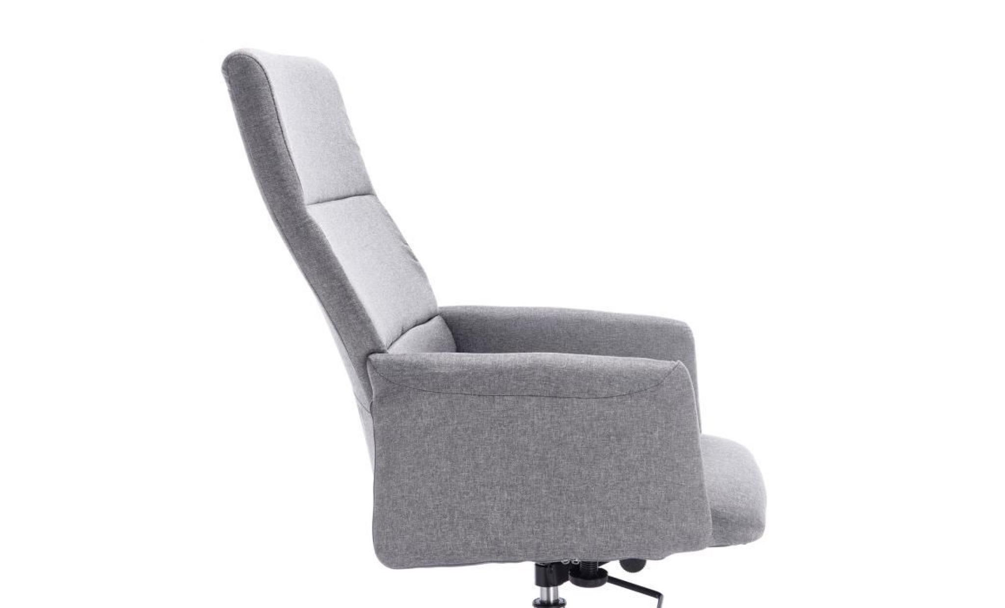 woltu 1 x fauteuil de bureau,tabouret à roulettes en lin,base en acier chromé,chaise de bureau pivotant, hauteur réglable,gris foncé pas cher