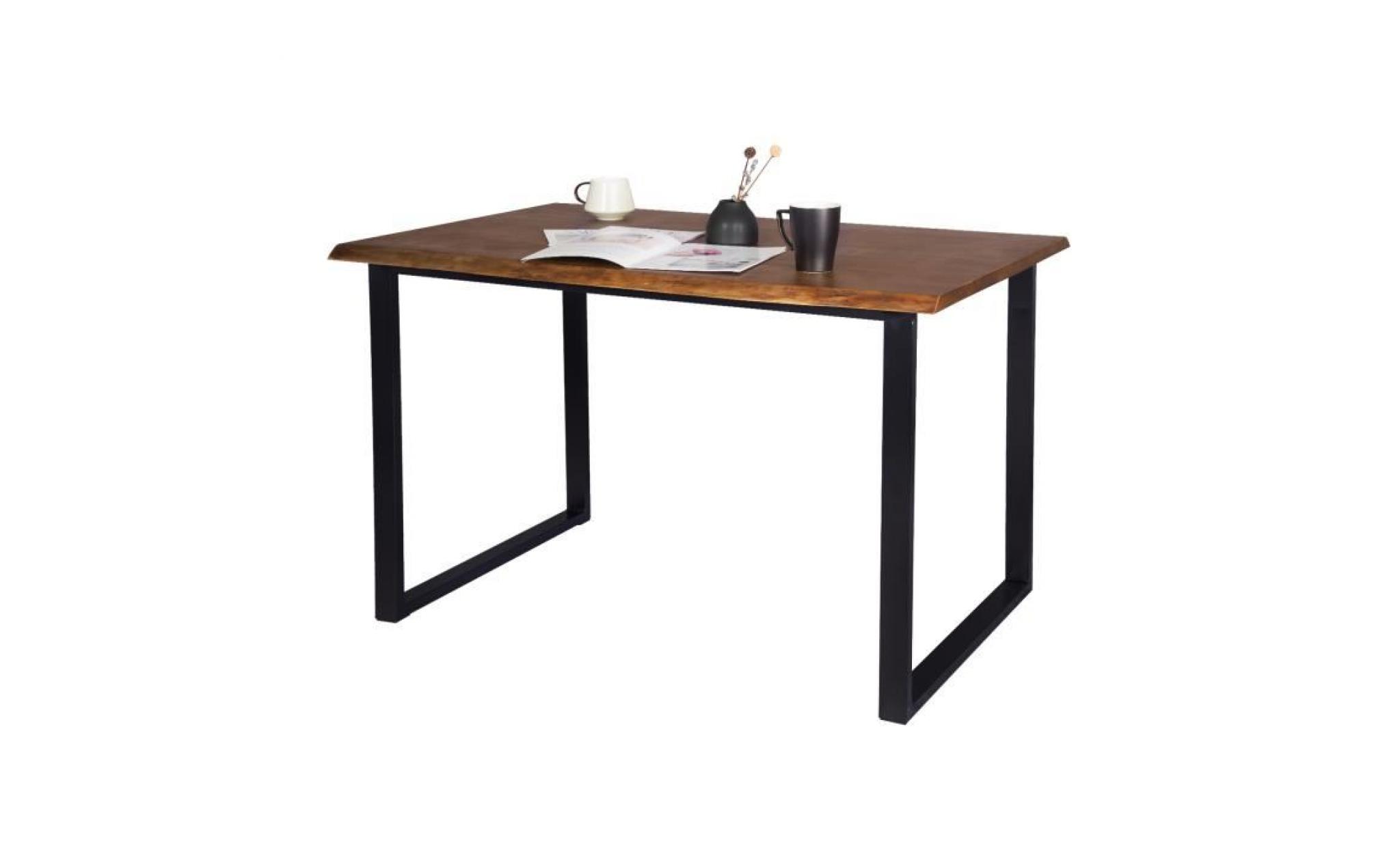 woltu 1 x table de bar, table de bistrot,table à manger, structure en métal,plateau en bois massif, 66x66x110cm