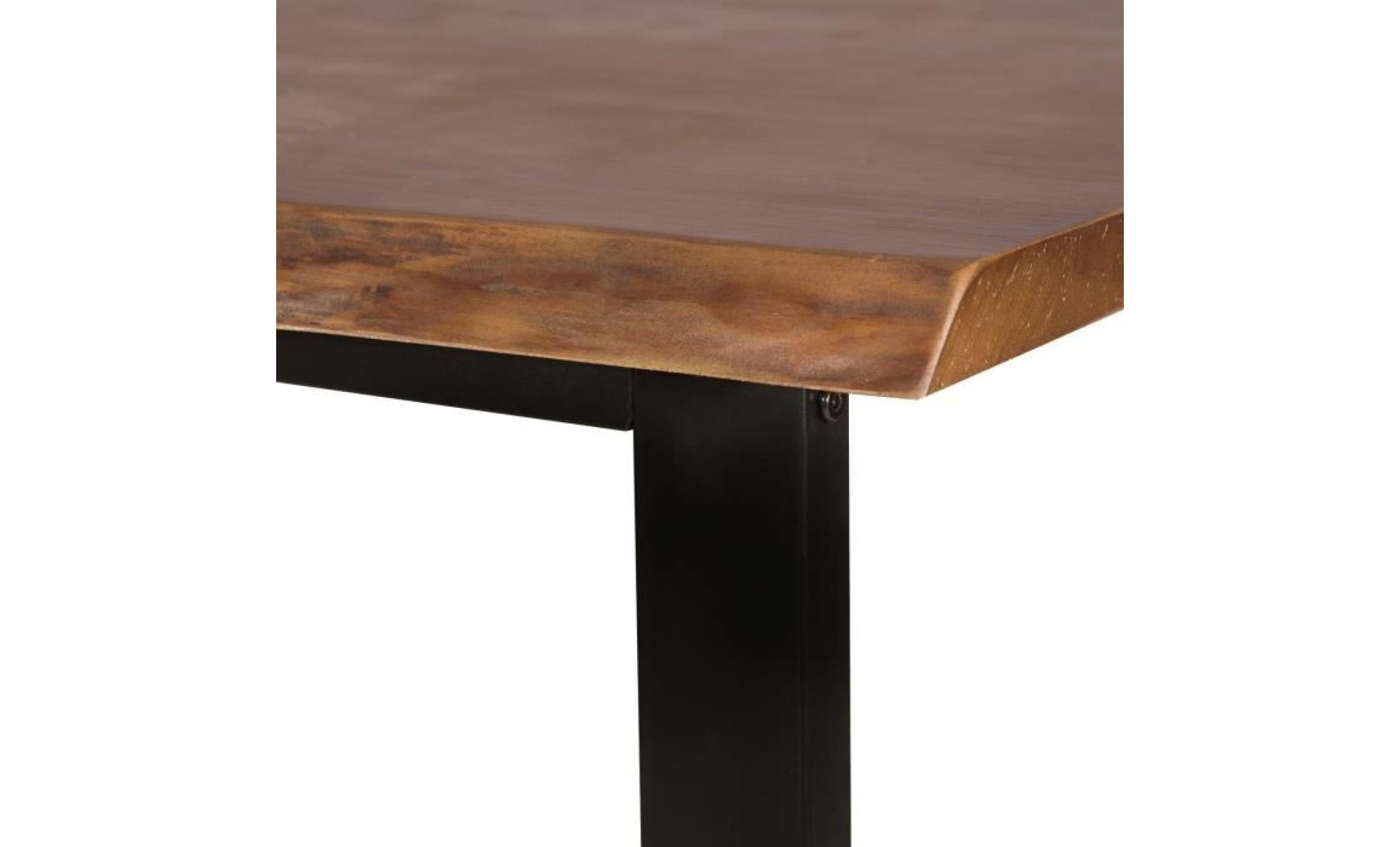 woltu 1 x table de bar, table de bistrot,table à manger, structure en métal,plateau en bois massif, 66x66x110cm pas cher