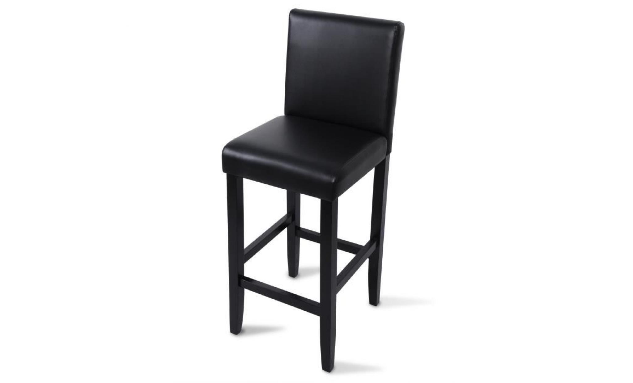 woltu 1 x tabouret de bar avec pieds en bois, chaise avec dossier en cuir synthétique, 41 x 43 x 110cm, noir 2