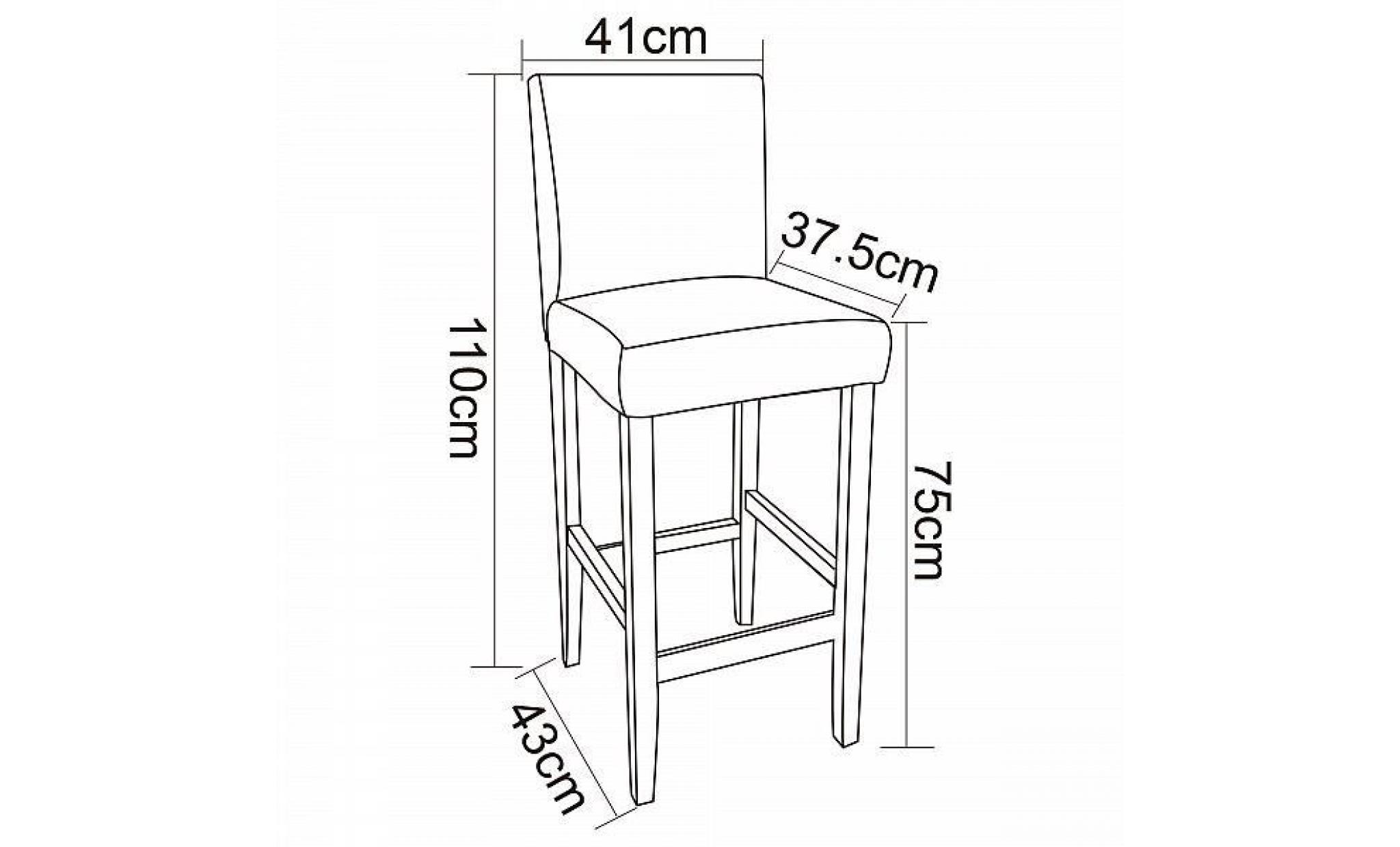 woltu 1 x tabouret de bar avec pieds en bois, chaise avec dossier en cuir synthétique, 41 x 43 x 110cm, noir 2 pas cher