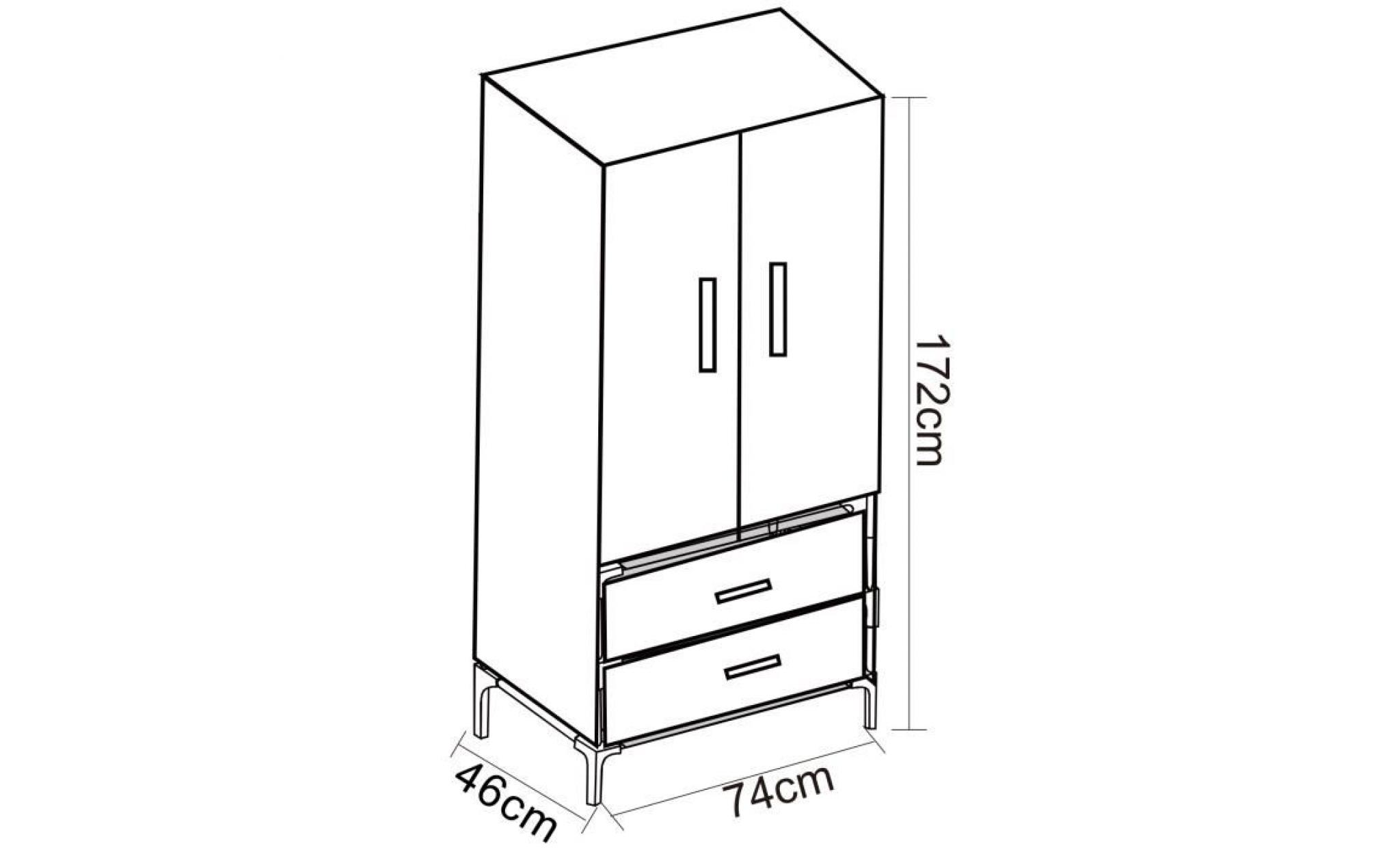 woltu armoire de rangement en tissu,penderie de chambre avec porte et tiroir,armoire plastique et pliable, 174x46x169 cm, gris pas cher