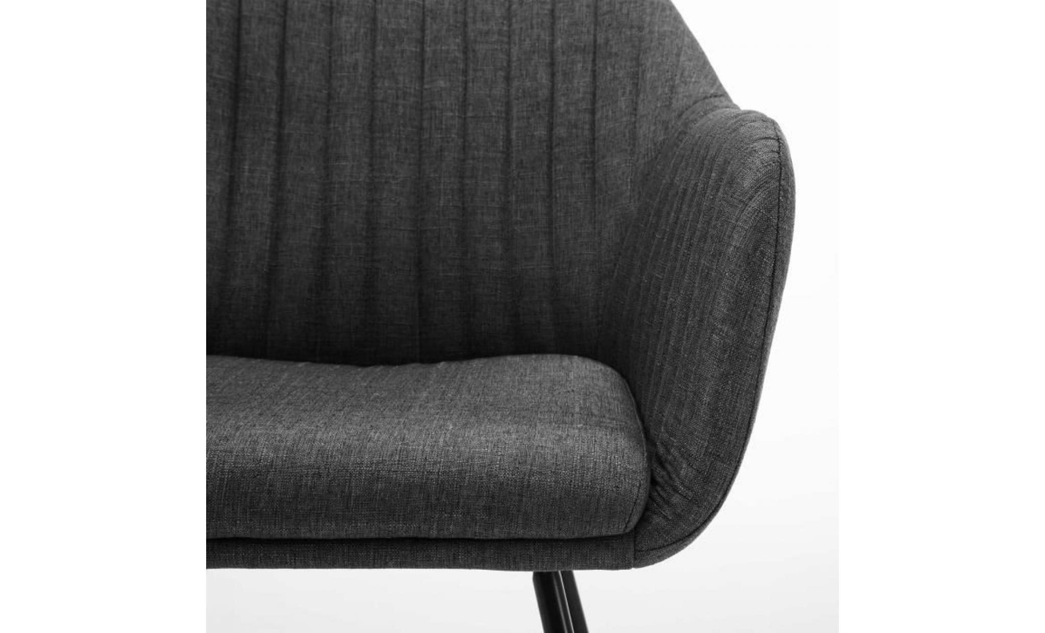 woltu fauteuil à bascule en lin, chaise à bascule, fauteuil de relaxation avec pieds en acier et patin en bois, gris foncé pas cher