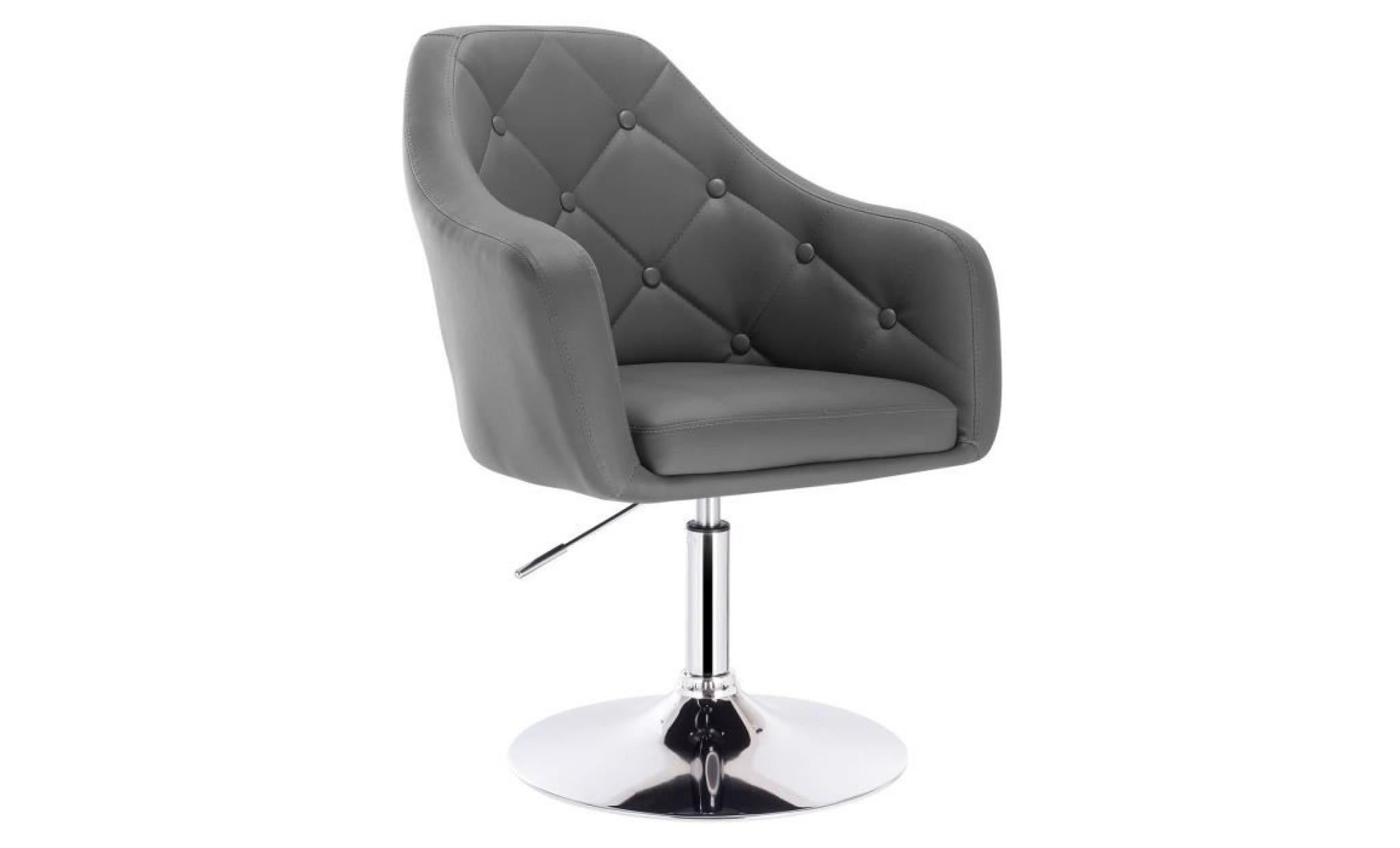 woltu fauteuil de bar,tabouret de bar en similicuir et en acier,tabouret rotatif,hauteur réglable, gris