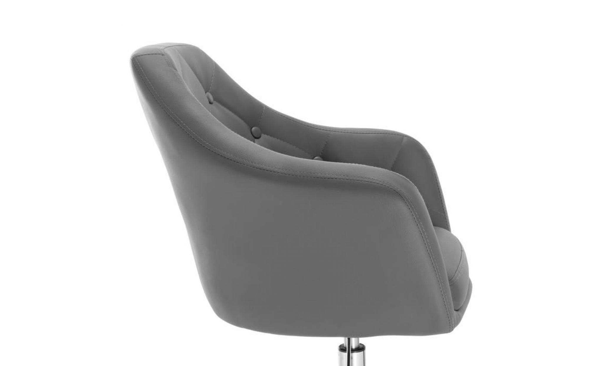 woltu fauteuil de bar,tabouret de bar en similicuir et en acier,tabouret rotatif,hauteur réglable, gris pas cher