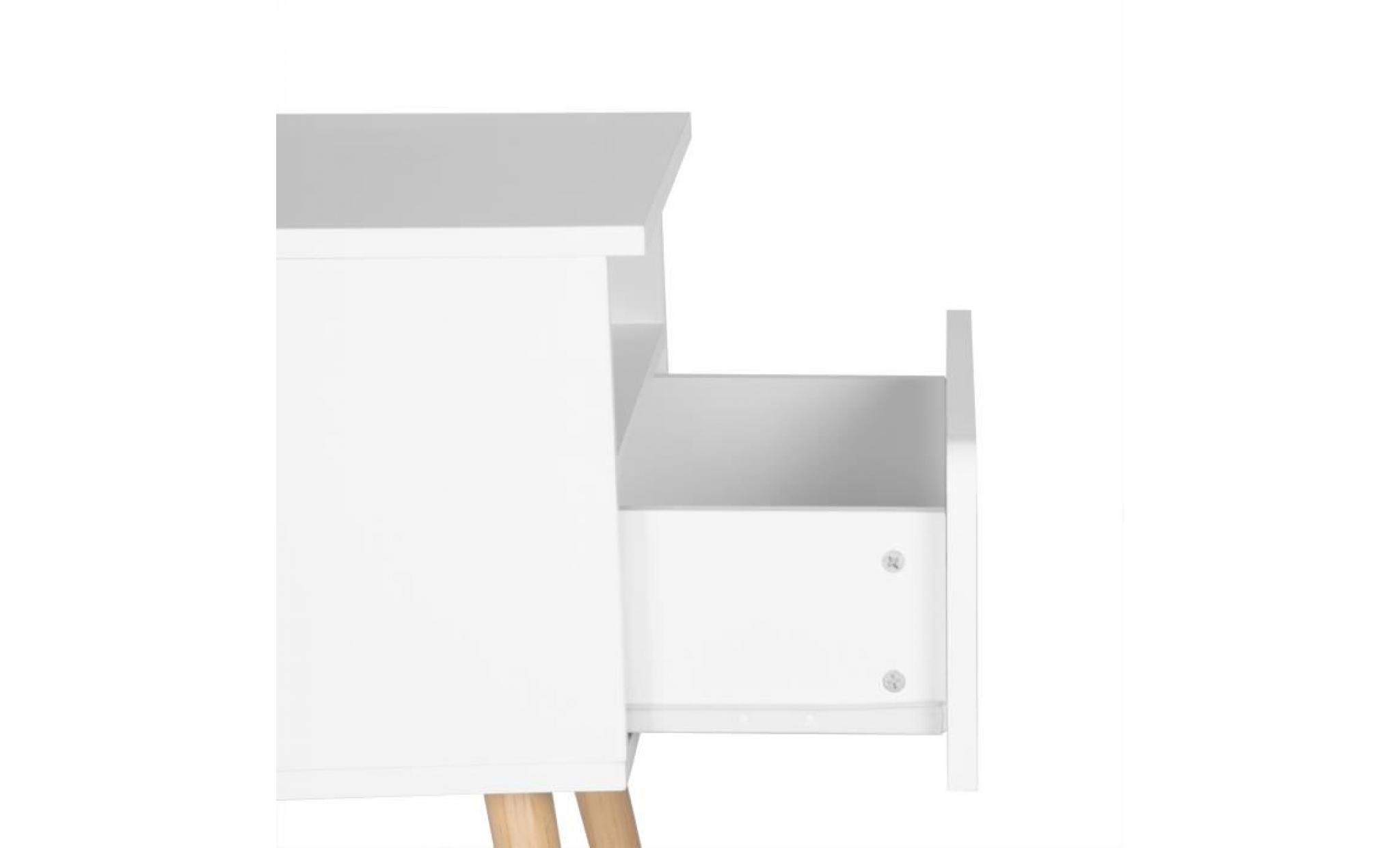 woltu table basse avec tiroir et compartiment ouvret, table de chevet en bois, table de nuit,40x33.5x50 cm, blanc pas cher