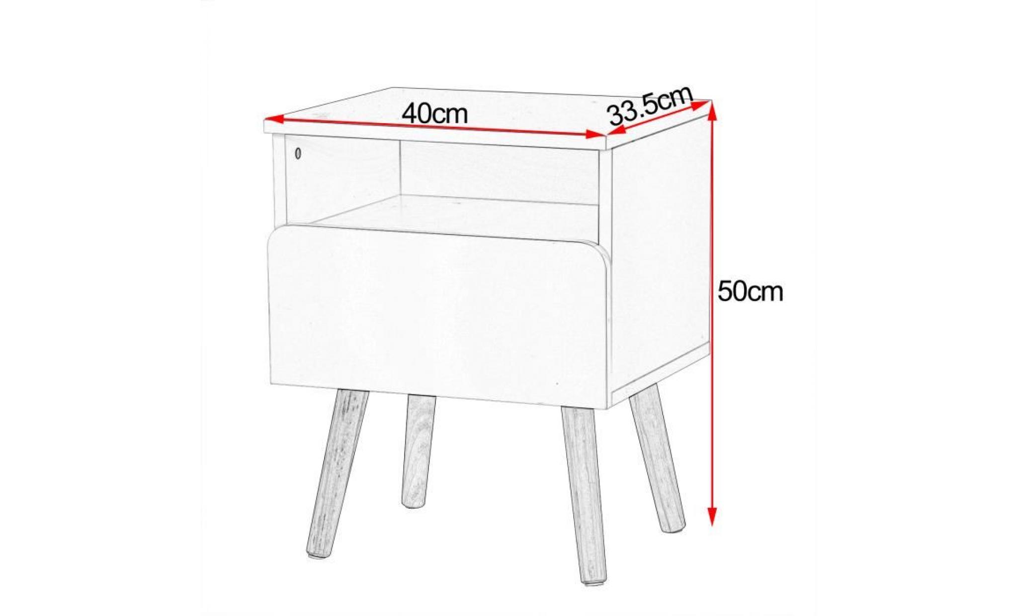 woltu table basse avec tiroir et compartiment ouvret, table de chevet en bois, table de nuit,40x33.5x50 cm, blanc pas cher