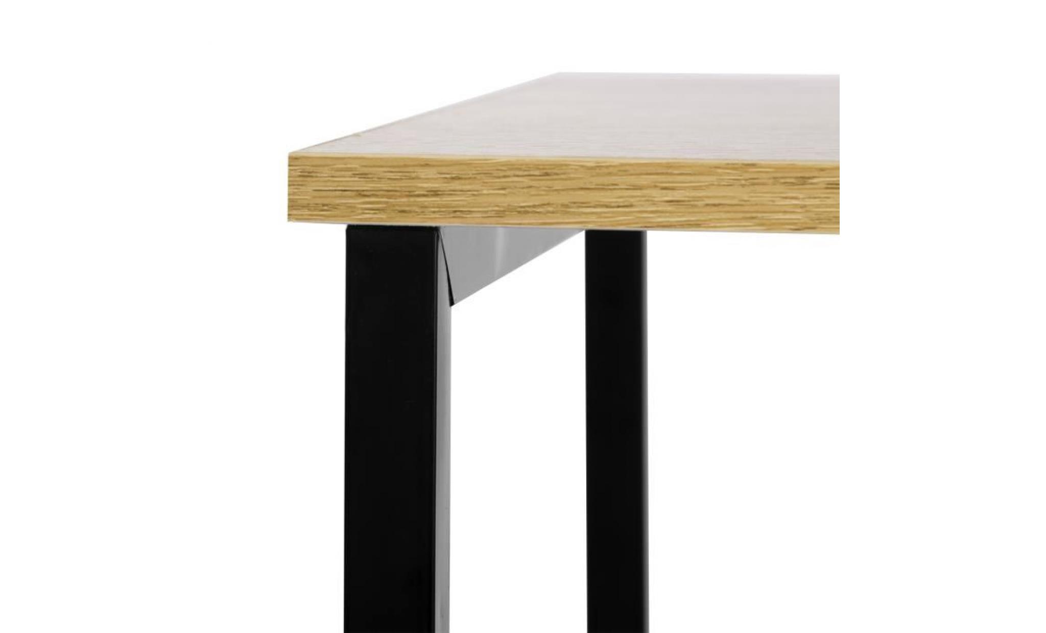 woltu table basse en métal et bois ,table à thé ,table à café,table de chevet, 48x37x61.5cm,chêne clair pas cher