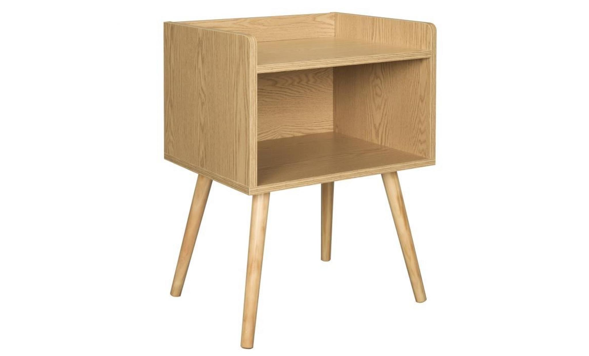 woltu table de chevet en bois,table d'appoint,table de nuit avec compartiment de rangement ouvert, chêne clair, 46x38x60 cm pas cher
