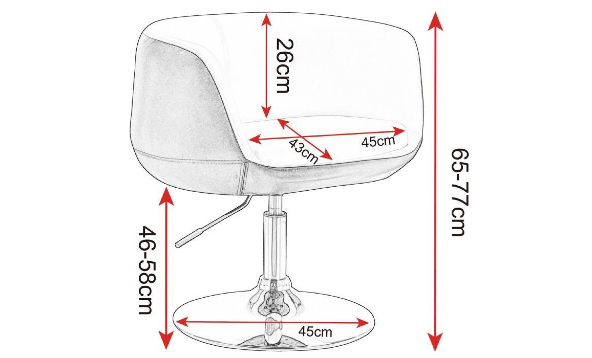 woltu tabouret de bar avec accoudoir, fauteuil de bar en cuir synthétique,chaise de loisir rotatif,hauteur réglable,blanc+gris pas cher