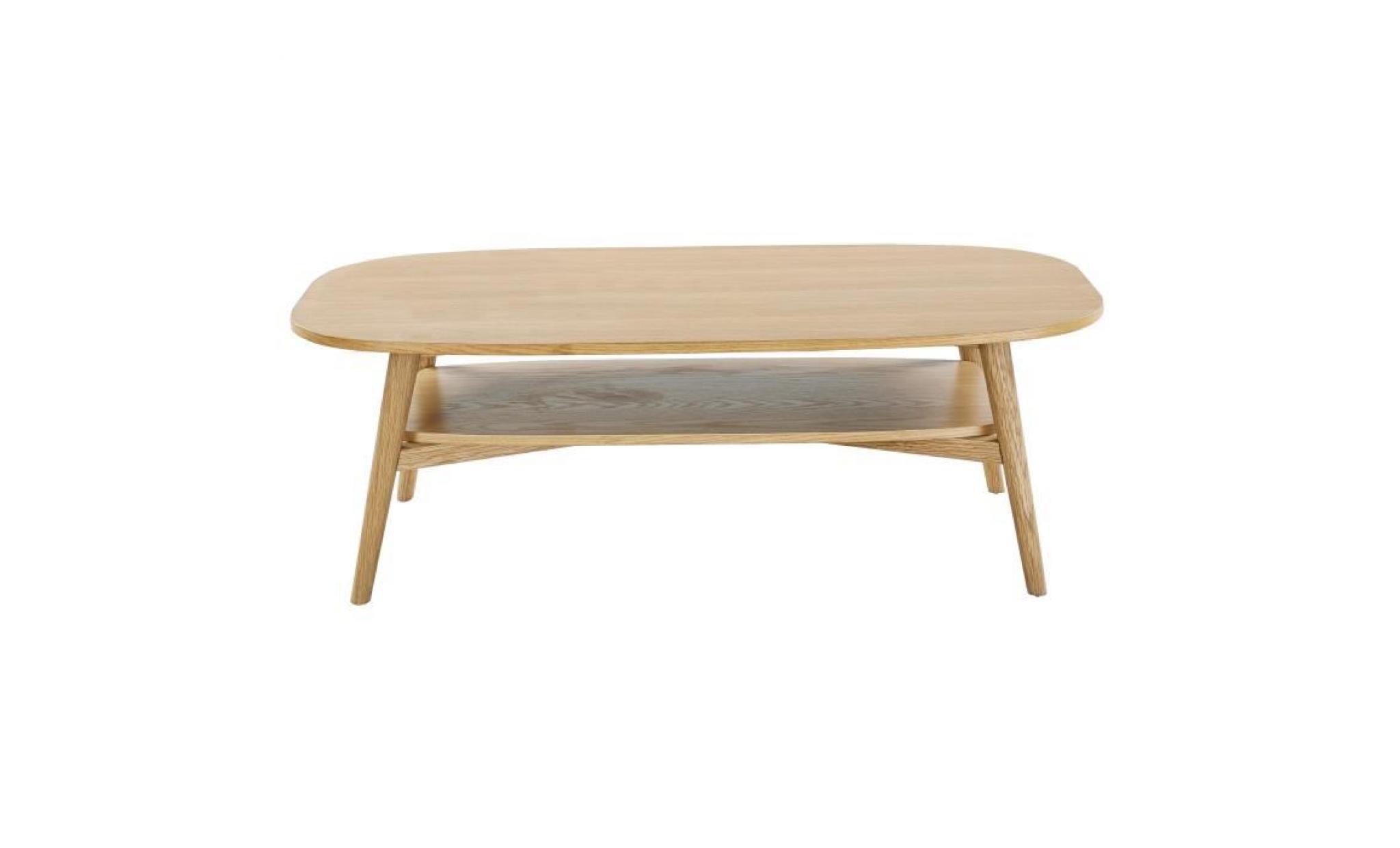 woody table basse style contemporain placage bois chêne verni mat   l 120 x l 60 cm pas cher
