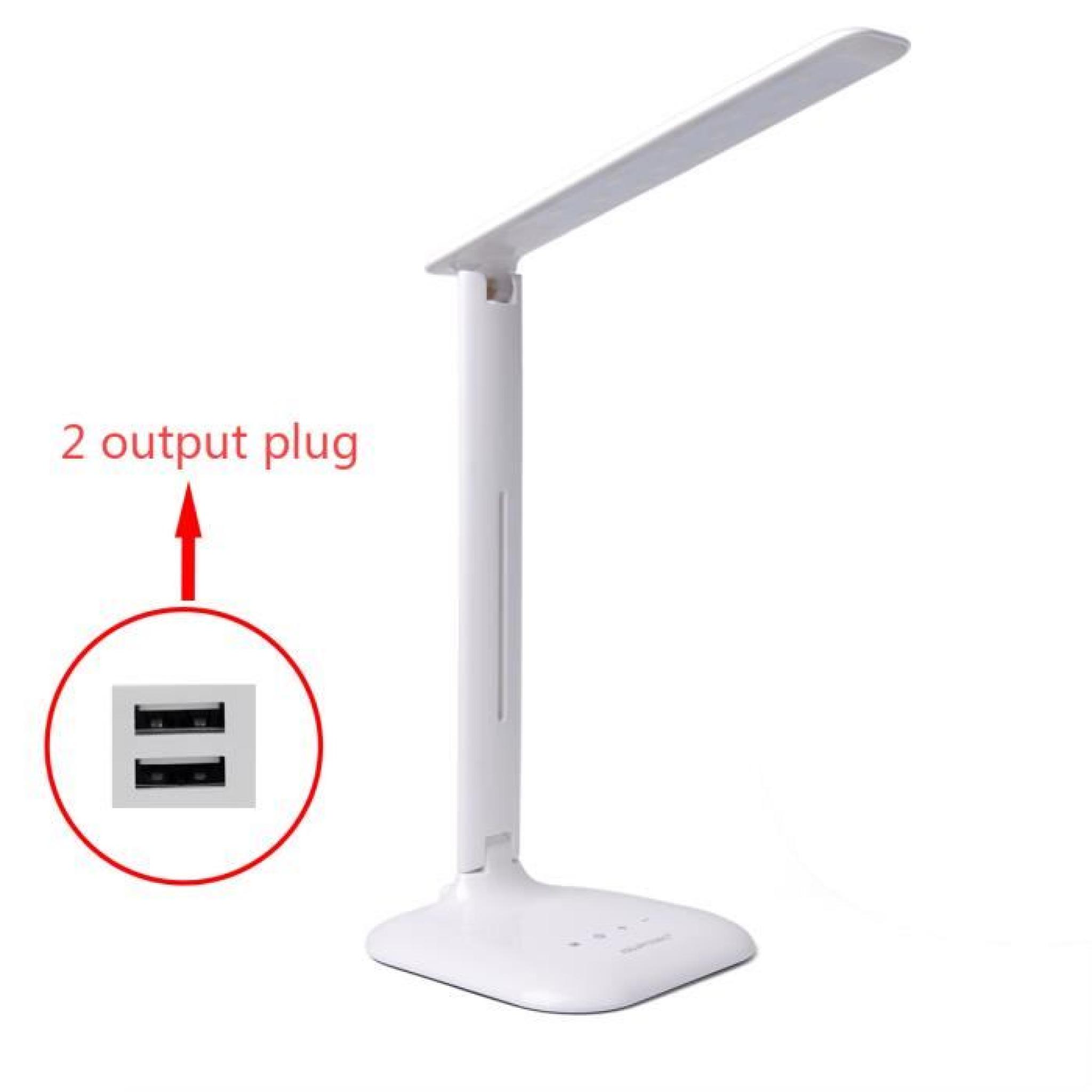 Xcellent Global Lampe de bureau/table LED protégant les yeux tactile bouton caché USB charge luminosité réglable M-LD022