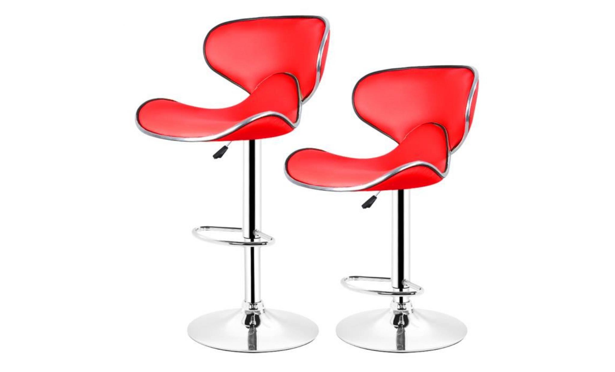 xia lot de 2 tabouret de bar réglable ,rouge ,chaise de bar pivotant ,tabourets de bar