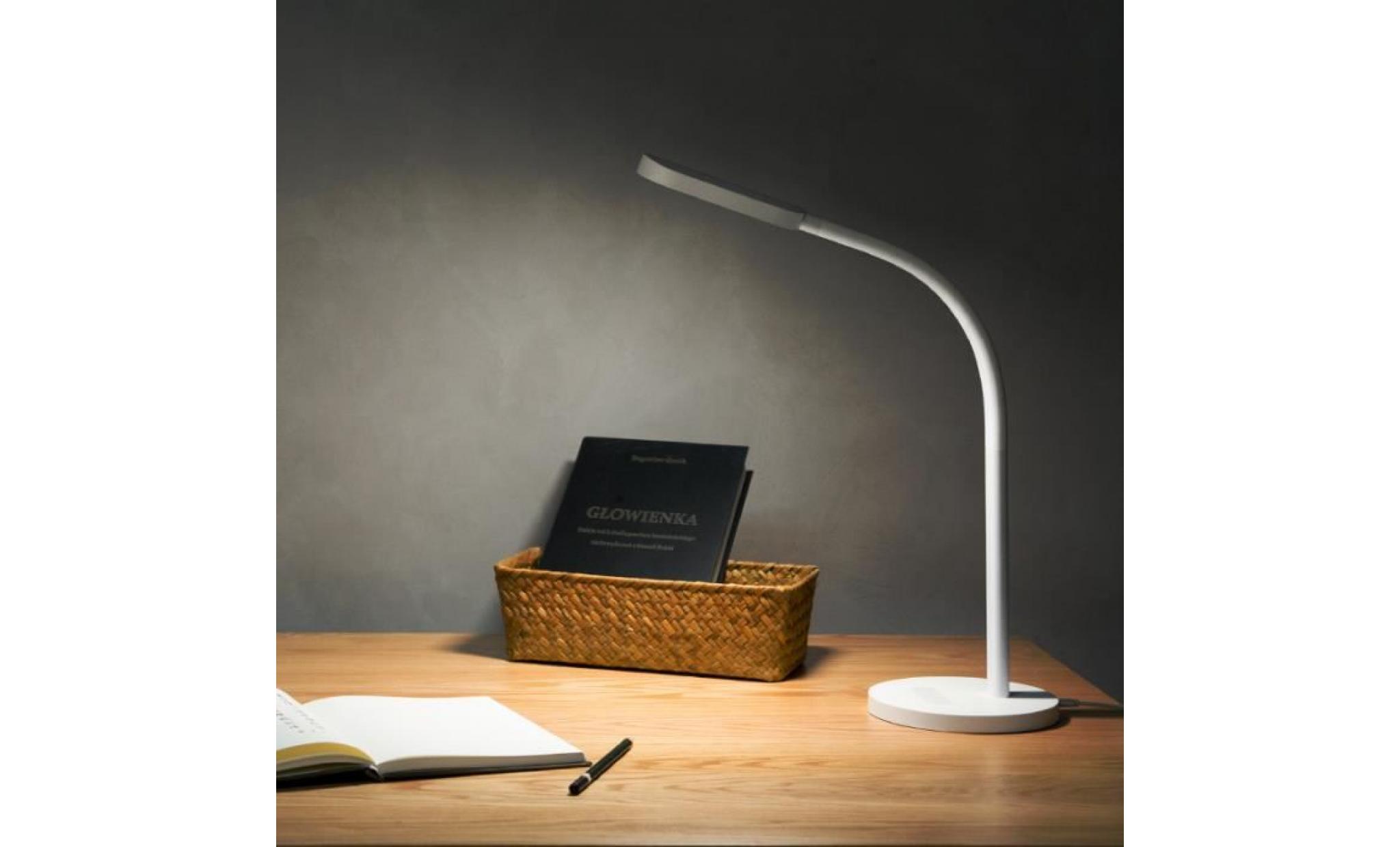 xiaomi yeelight portable lampe de table à led protection oculaire flexible protection micro usb charge 5 modes réglable blanc pas cher