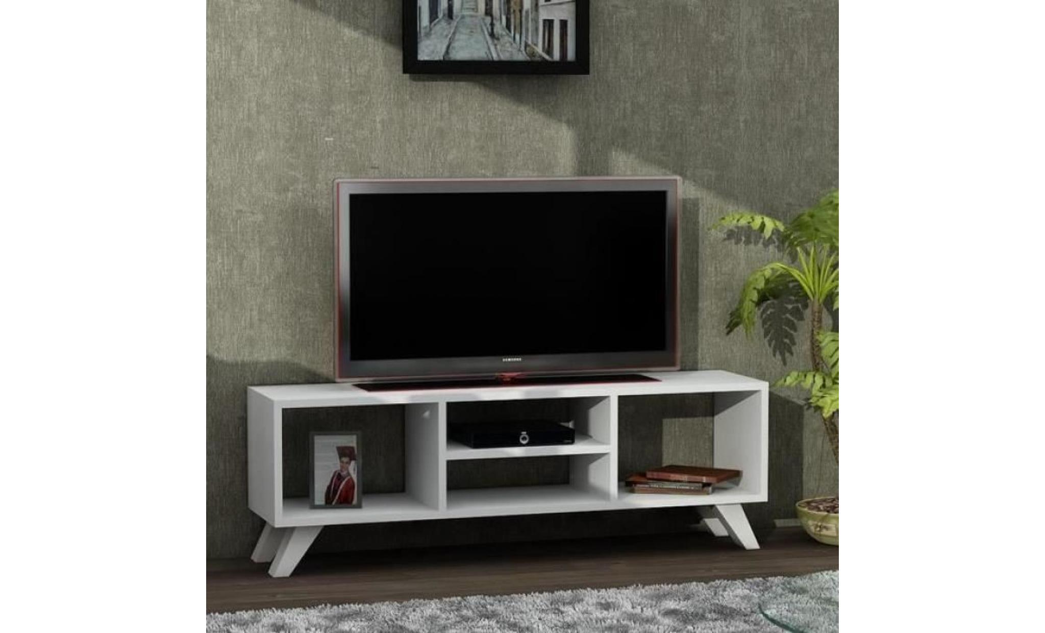 yaren meuble tv blance  125x29,5x41cm pas cher