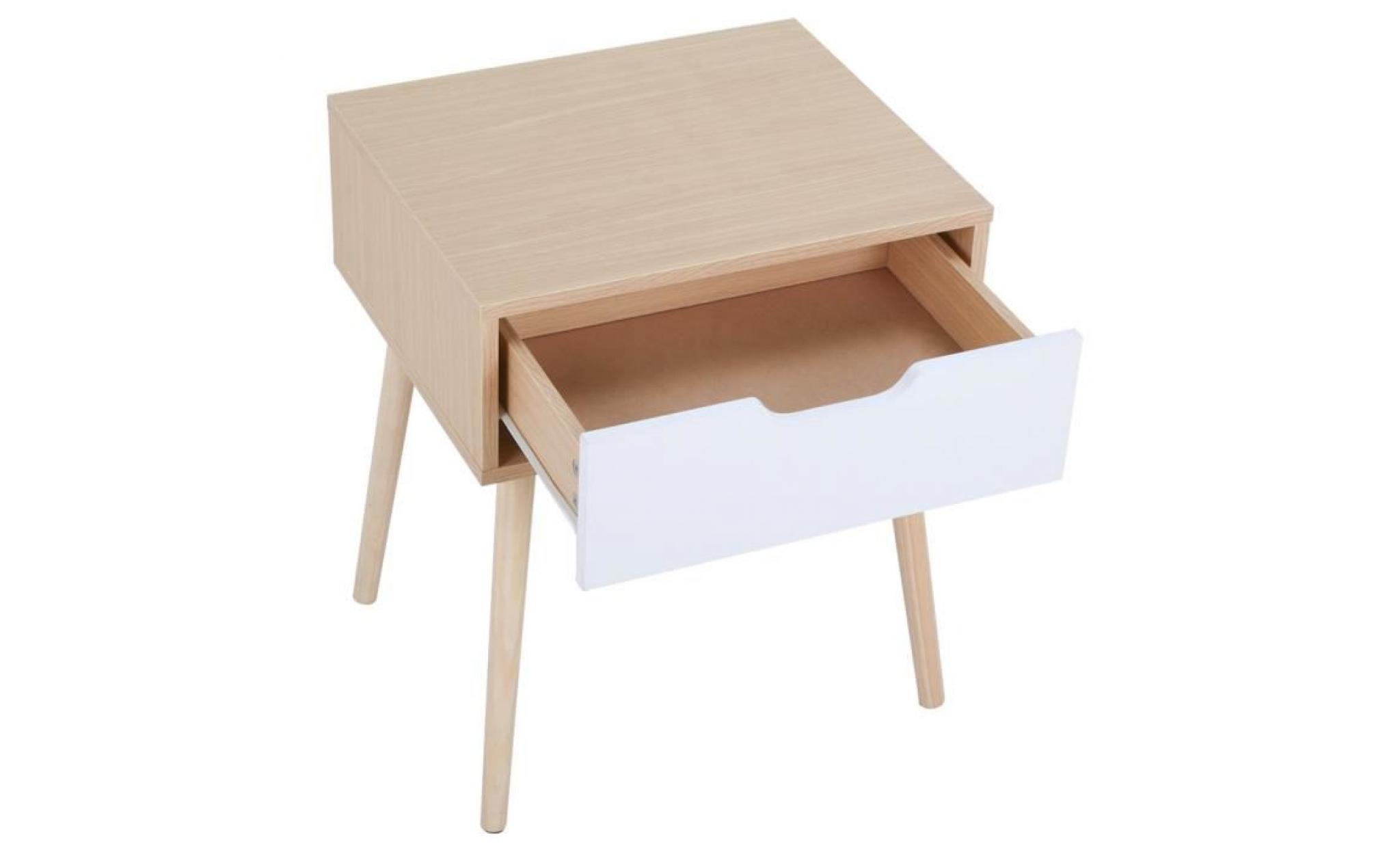 yaheetech table de chevet table de nuit d'appoint scandinaves table à café bout de canapé en bois 1 tiroir modern pas cher