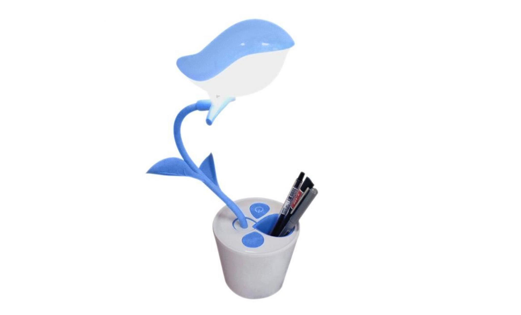 yum® nouveau support de table lampe usb du personnel étudiant de lecture table lampe de bureau bleu clair blanc