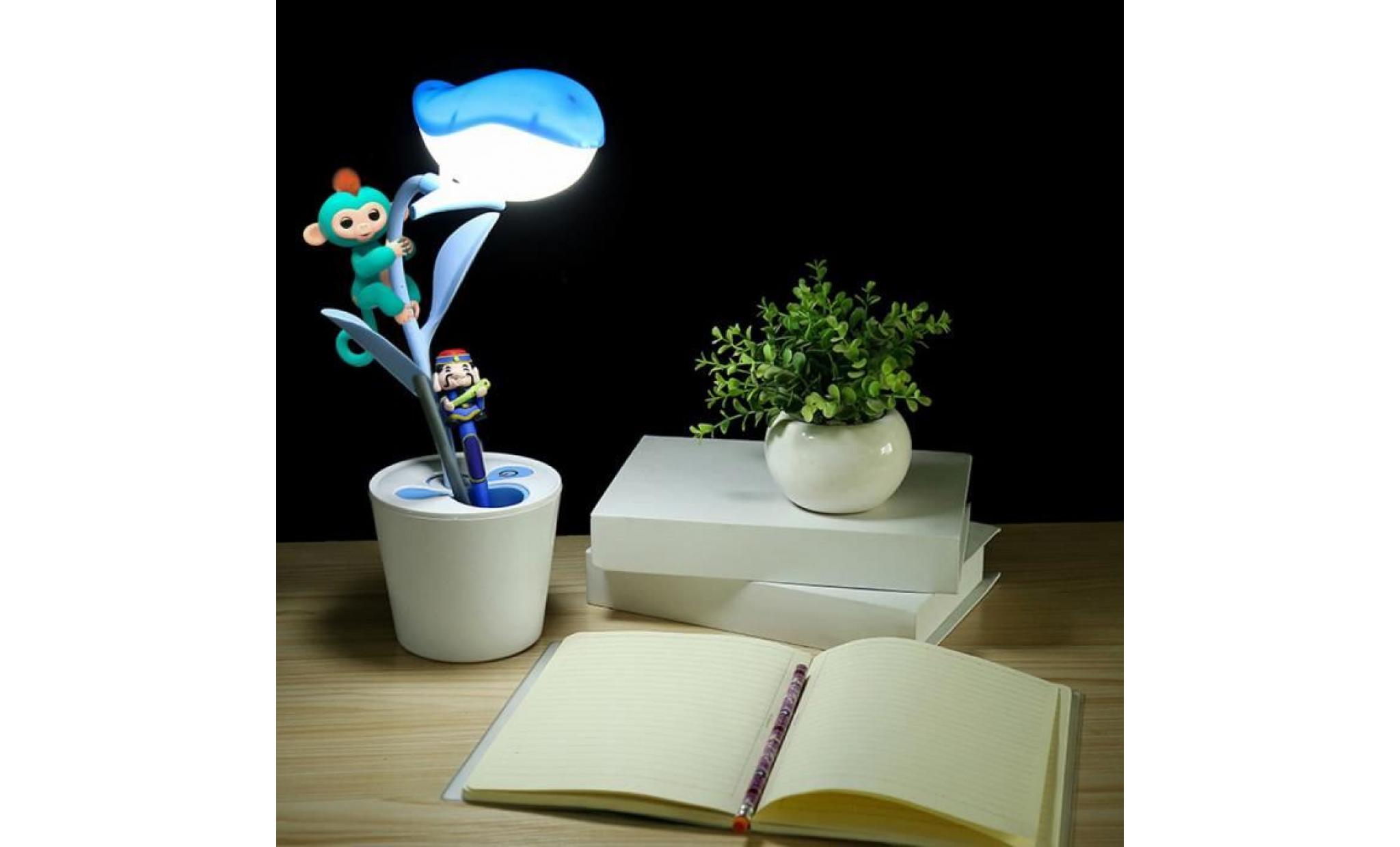 yum® nouveau support de table lampe usb du personnel étudiant de lecture table lampe de bureau bleu clair blanc pas cher