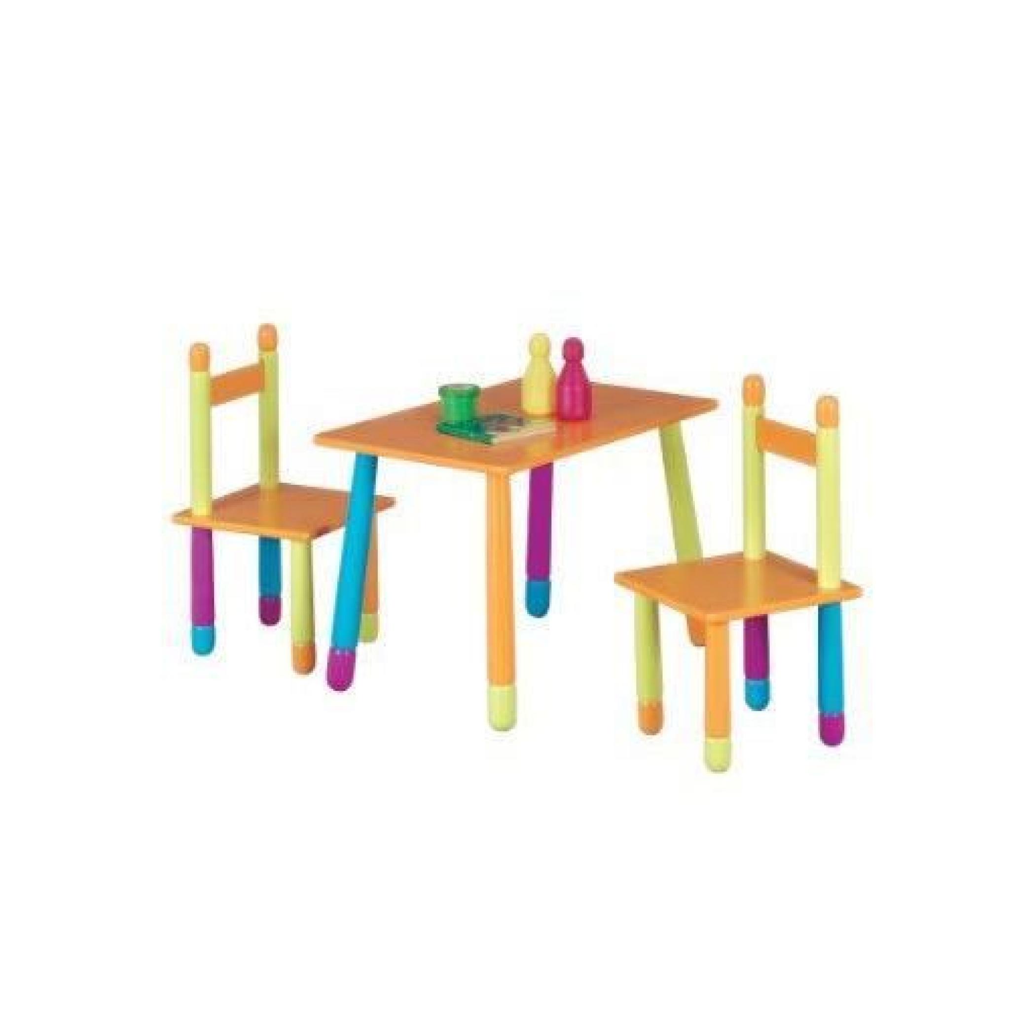 Zeller 13455 Ensemble 2 chaises et 1 table pur enfant, 40 x 60 x 42 cm / 28 x 28 x 53 cm…