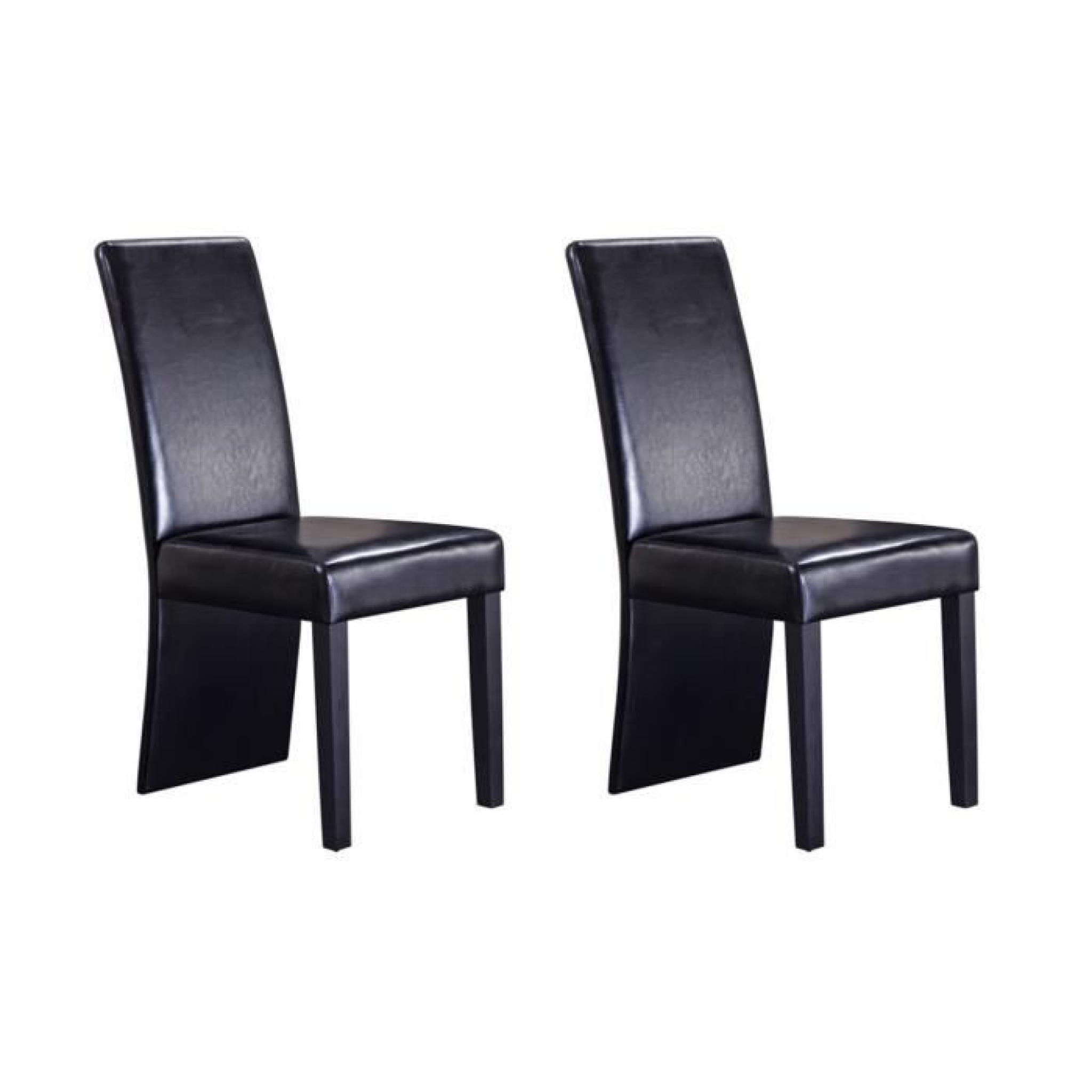 ZOULOU Lot de 2 chaises de salle à manger en simili noir