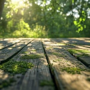 Algues terrasse bois : nettoyage vert-de-gris naturel