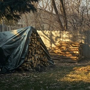 Bois chauffage bâché : avantages séchage et risques