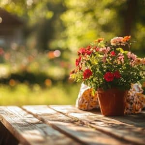 Table bois dehors : protection contre intempéries