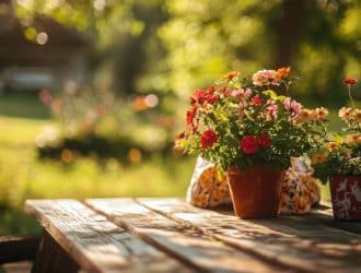 Table bois dehors : protection contre intempéries